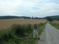 slovakia0125 Rosa getting shirty next to a wheat field